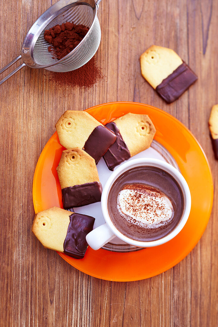 Shortbread labels with Viennese chocolate