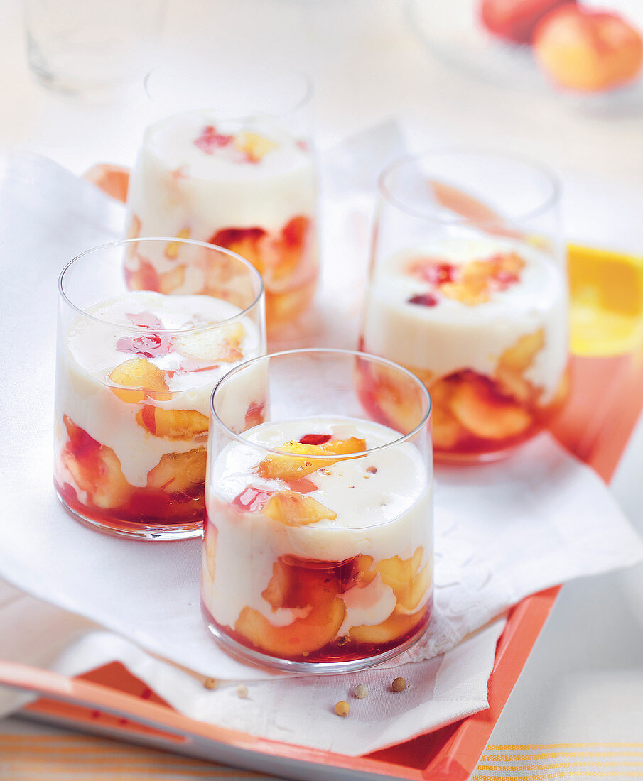 Peach Panacotta in Syrup