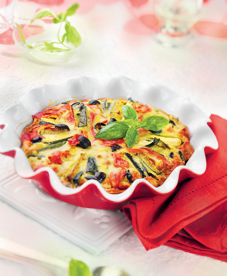 Clafoutis with sunny vegetables