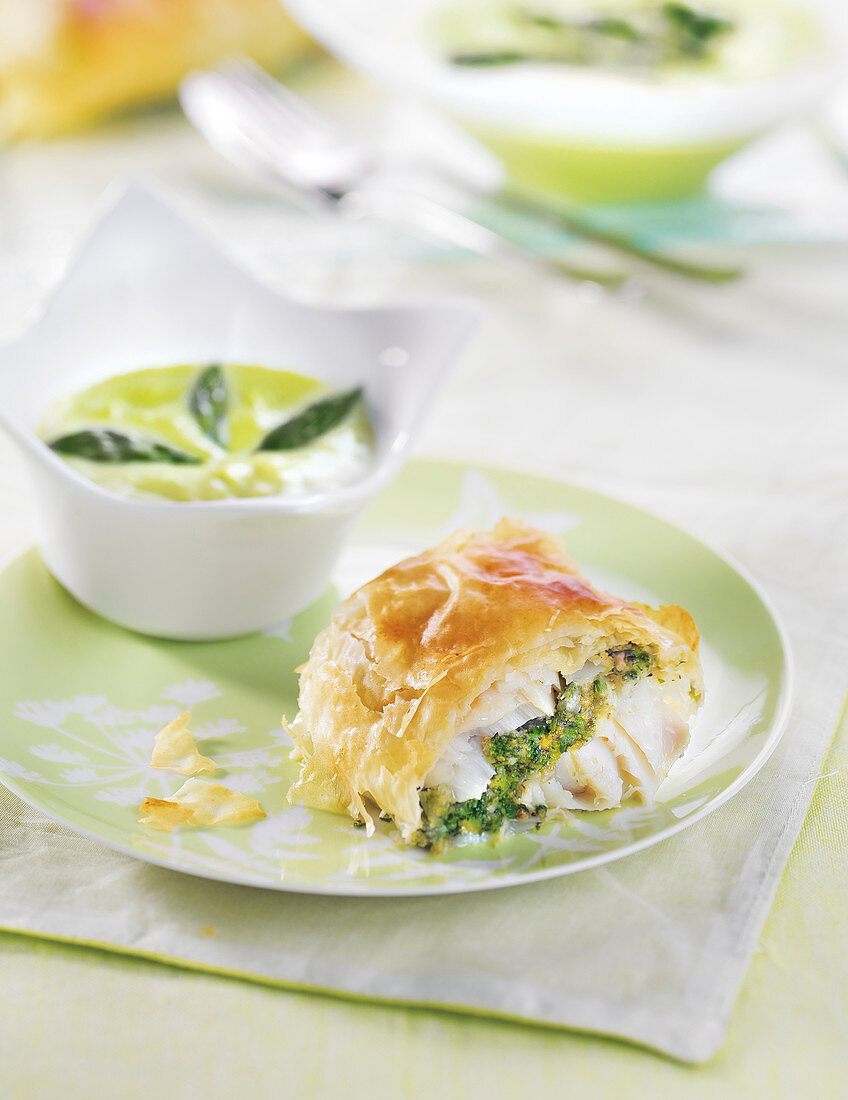 Fish And Broccolis In Flaky Pastry