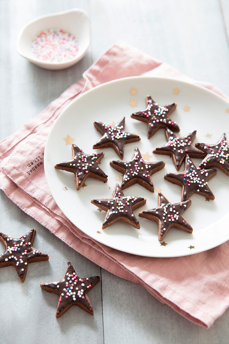 Spelt Flour And Chocolate Christmas Shortbread Biscuits
