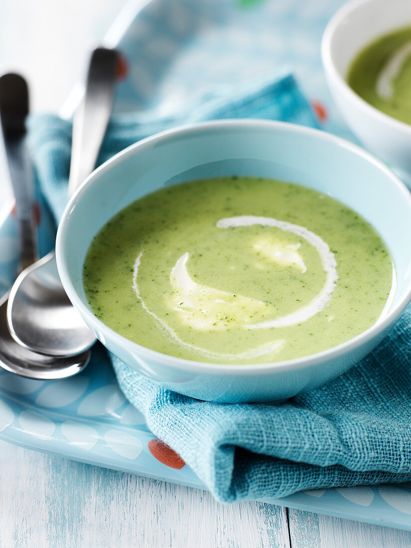 Cream Of Courgette Soup With Vache Qui Rit Cheese