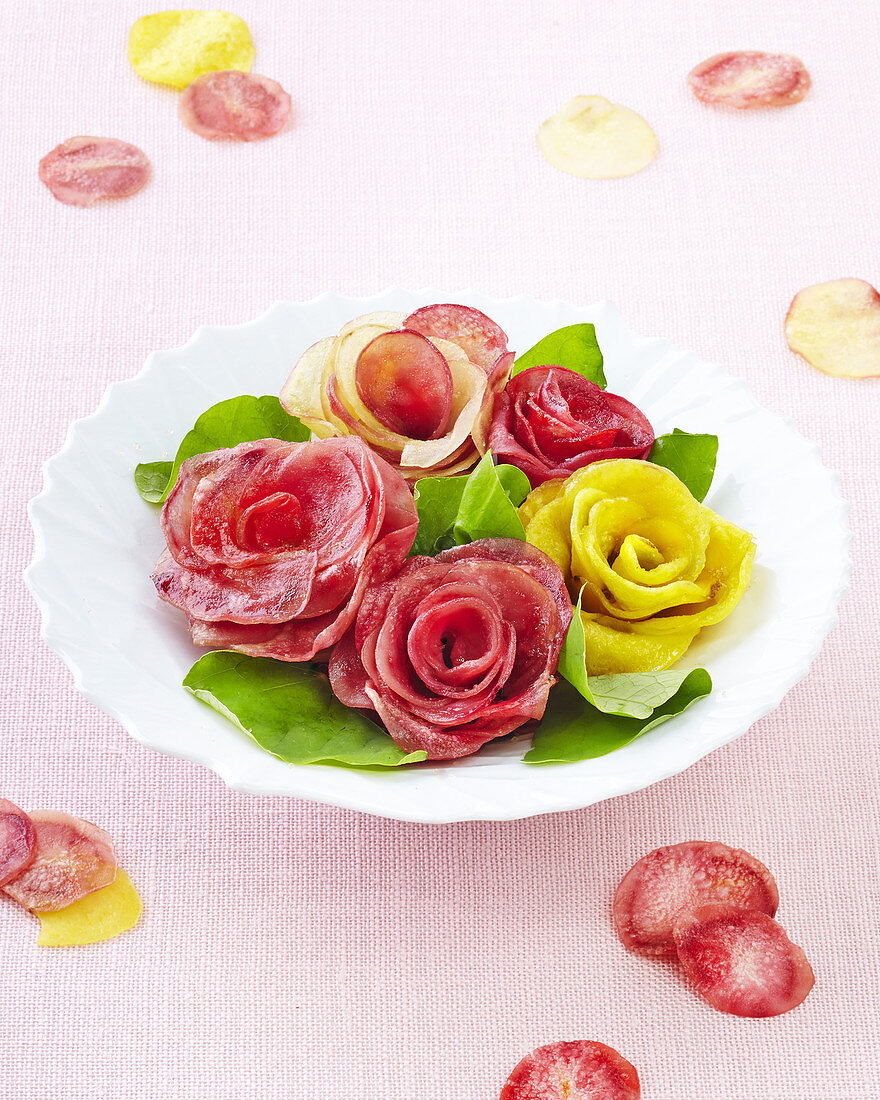 Rosebuds in potato petals
