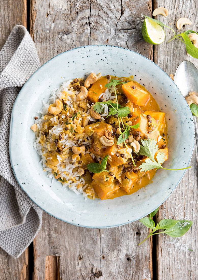 Korma with pumpkin (India)