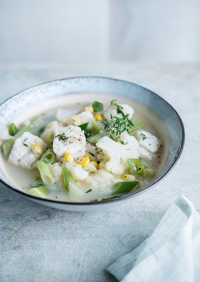 Corn chowder mit Blumenkohl