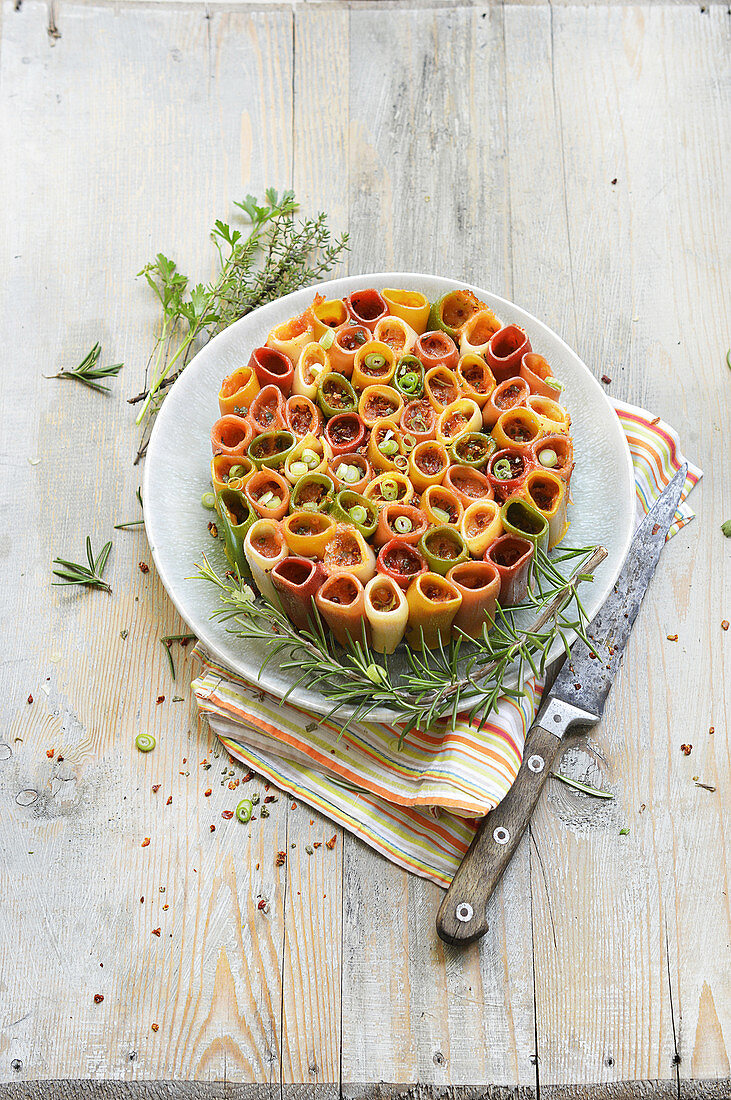 Multicolored Pasta Cake