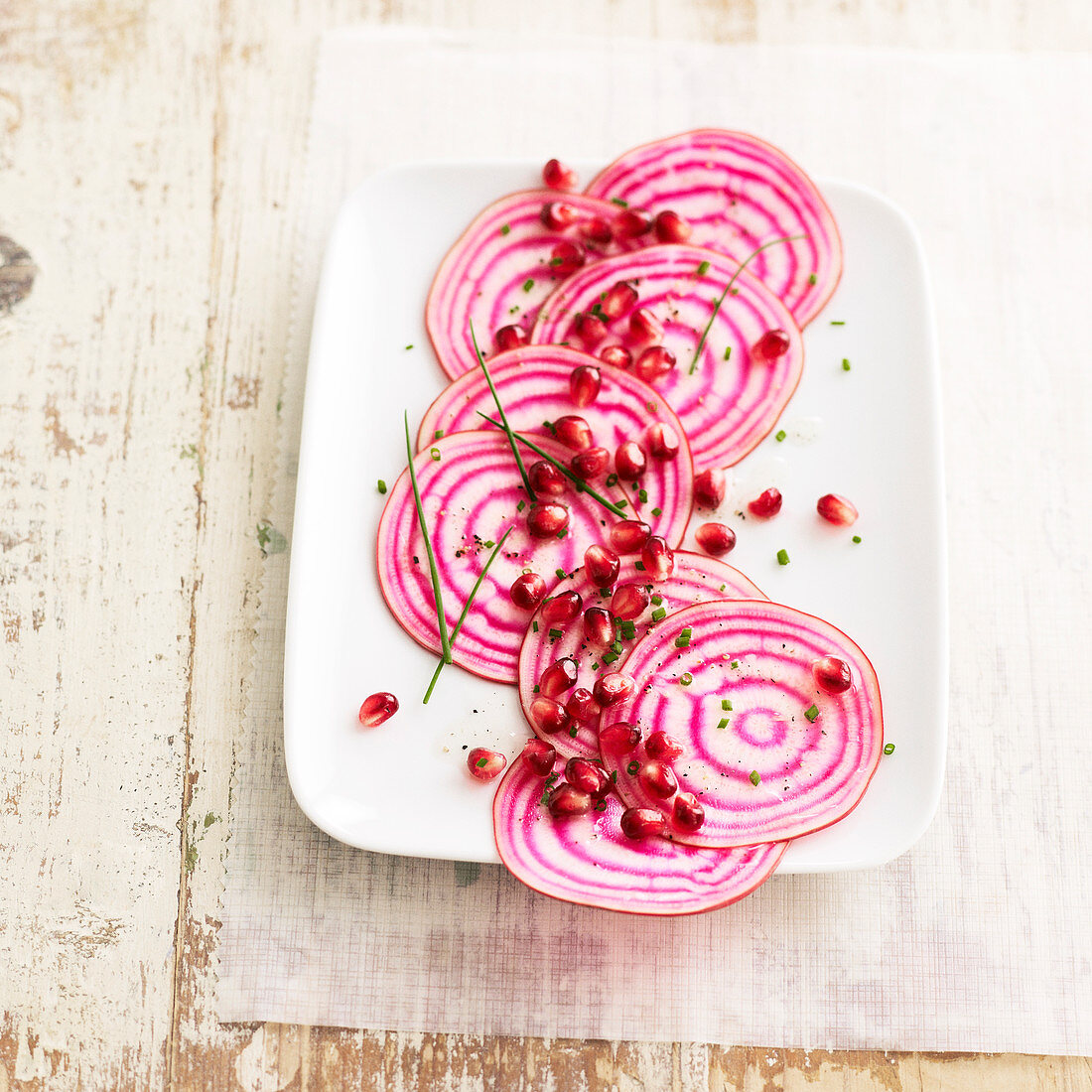 Beetroot carpaccio with pomegranate