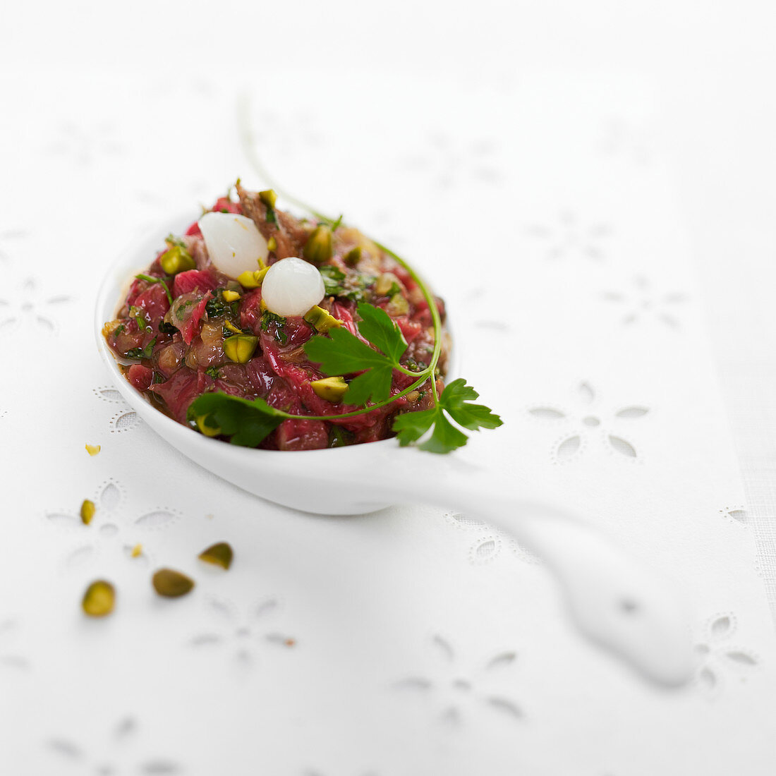 Beef tartare with pistachios