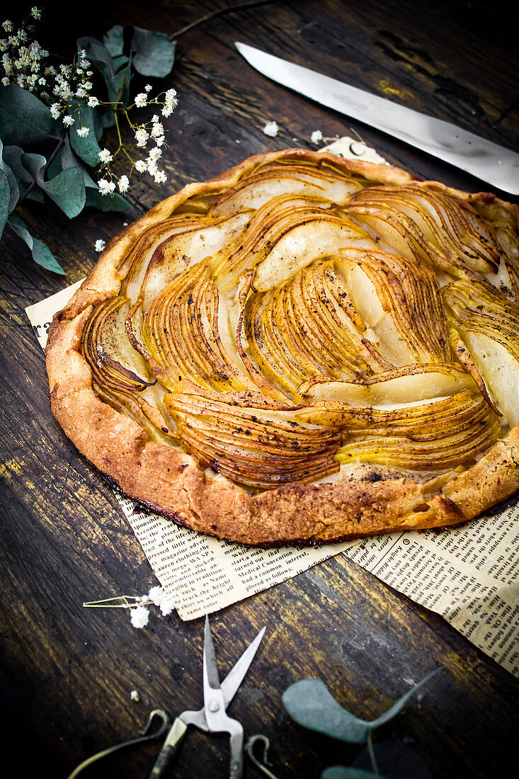 Rustic pear tart