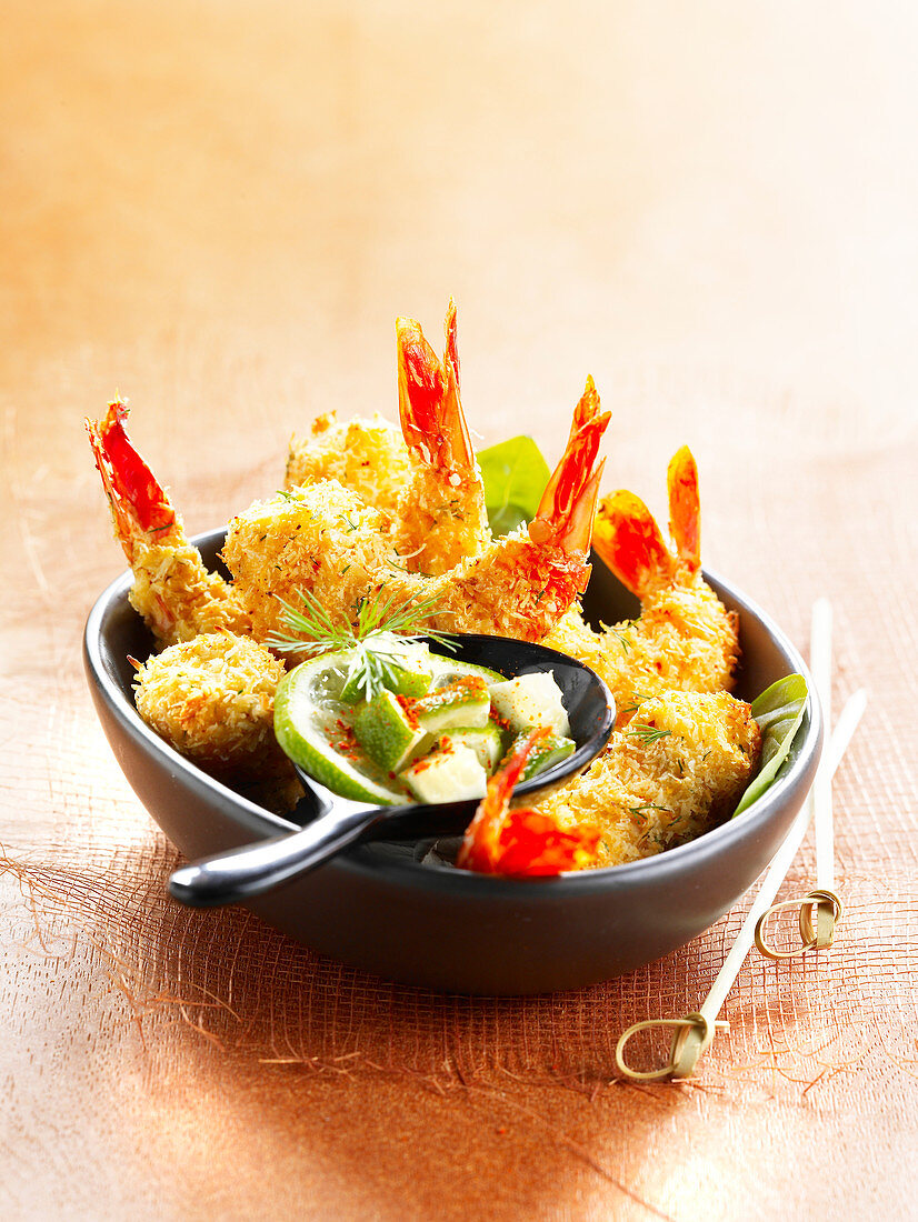 Crispy ginger prawns