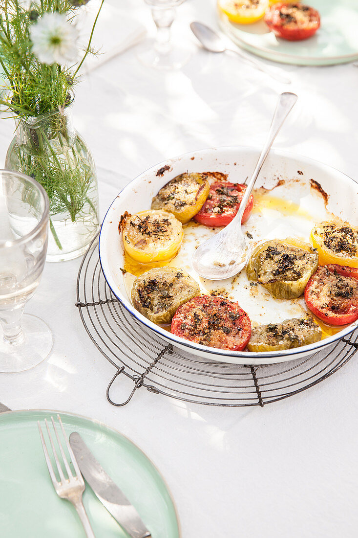 Provençal style red and yellow tomatoes