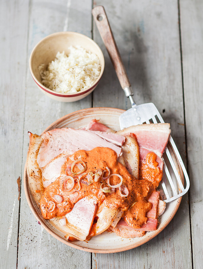 Ham saupiquet with rice