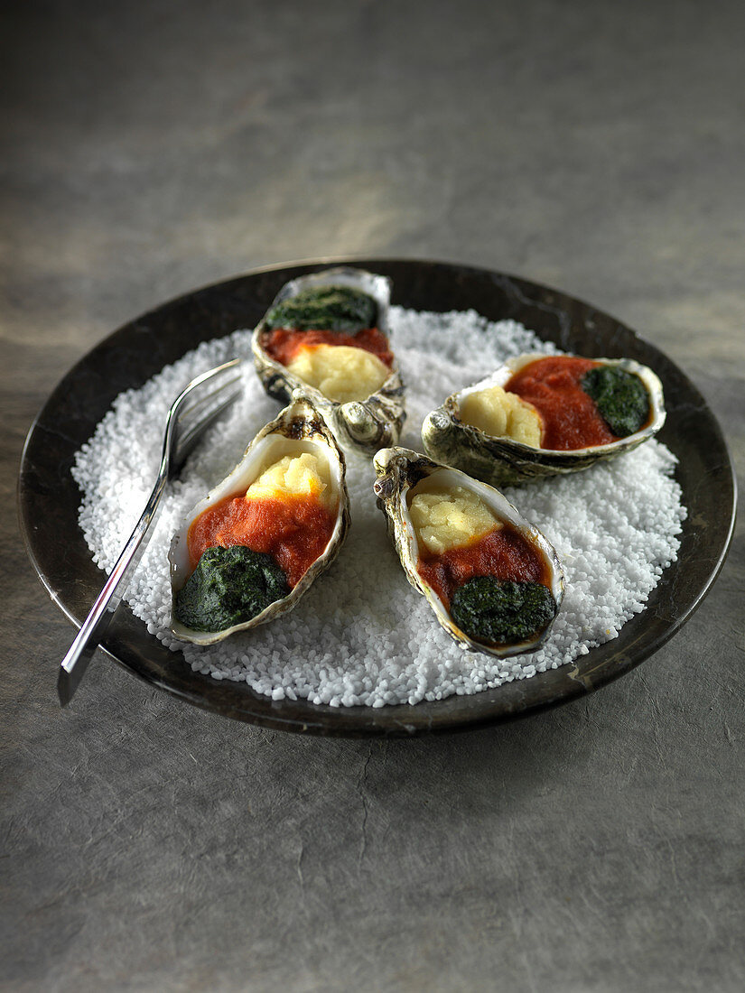 Oysters au gratin Cajun style