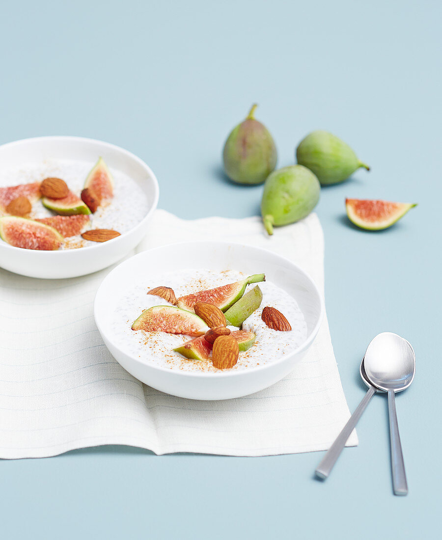 Fromage Blanc with figs and almonds