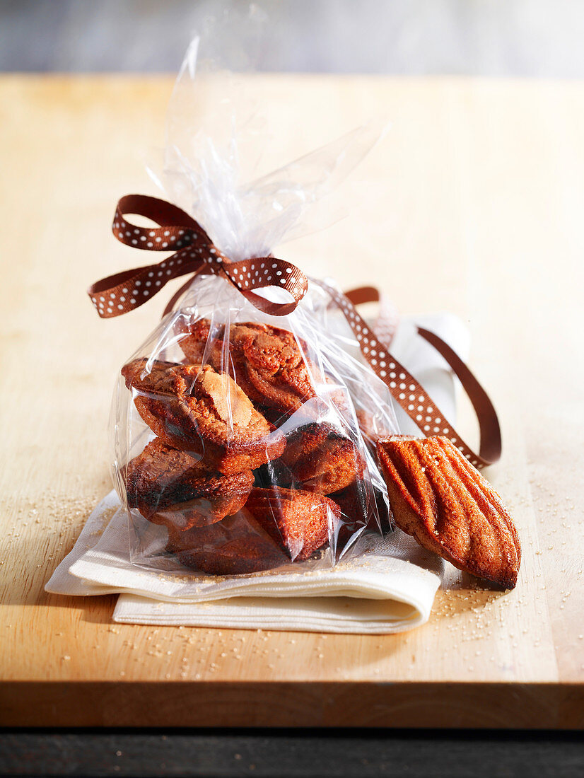 Chocolate madeleines for gifting