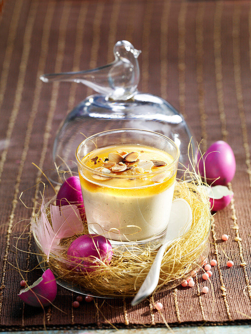 Mascarpone mousse with orange blossom honey and almonds (Easter)