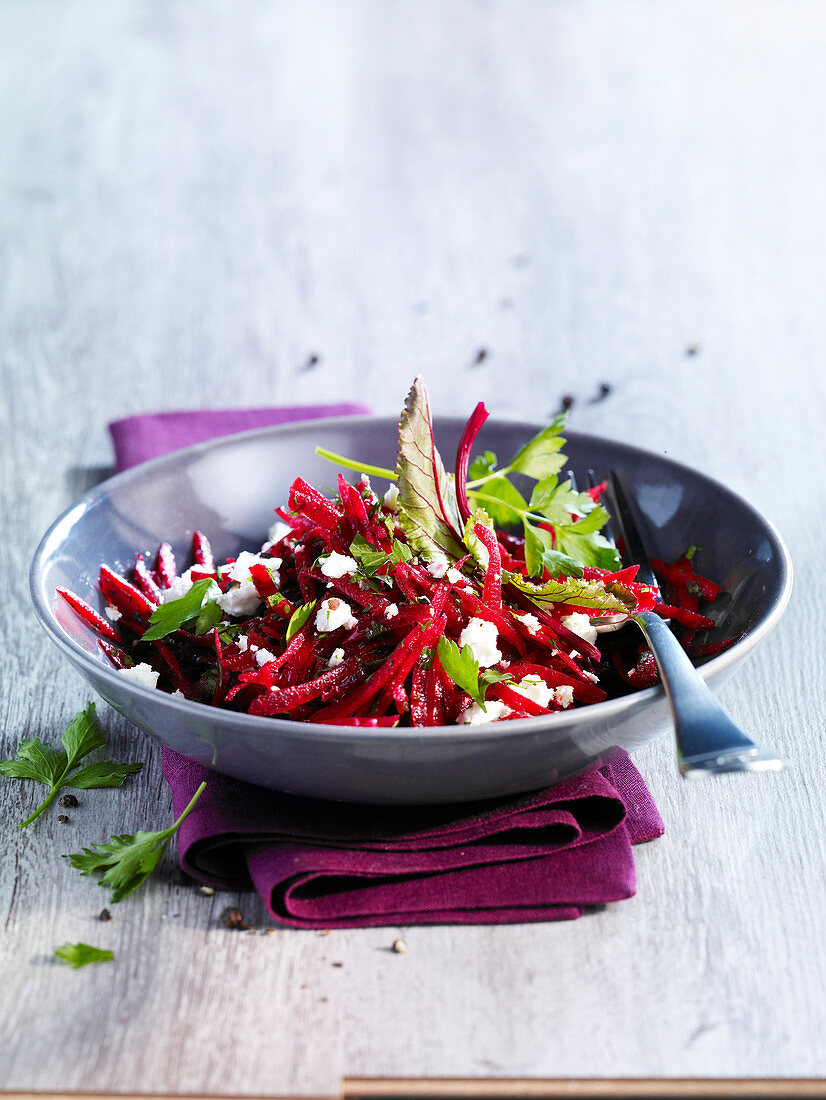 Beetroot salad with feta cheese