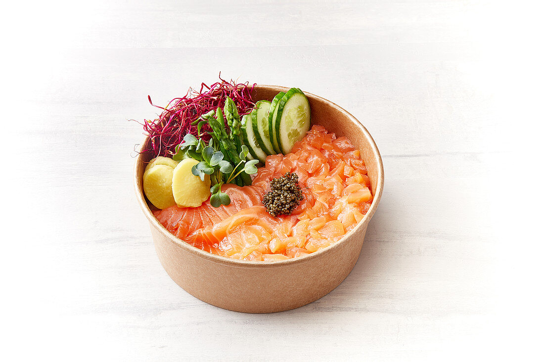 Chirashi sushi with salmon (Japan)