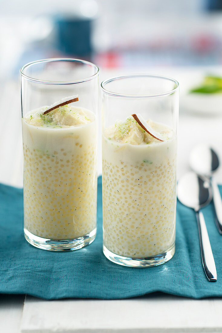 Tapioca,coconut,lemon and banana drink