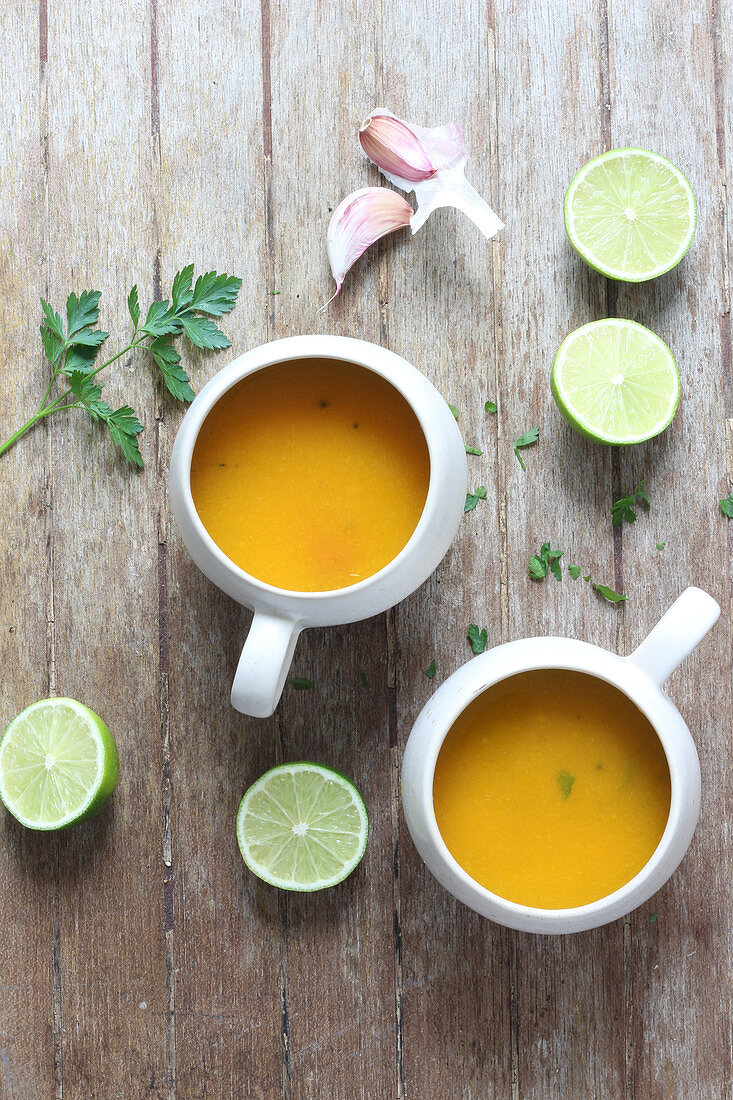 Butternut squash soup with lime