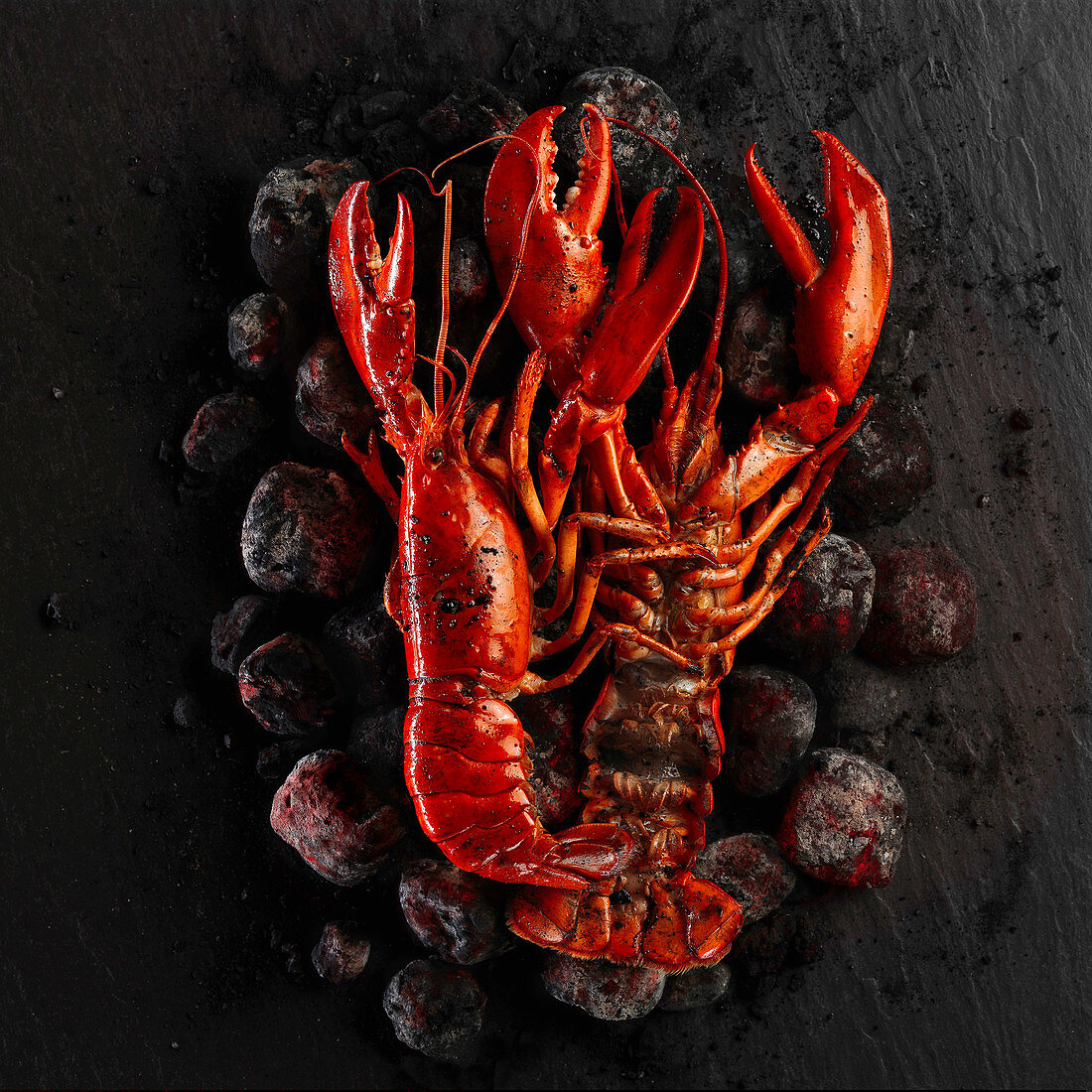 Lobsters on hot coals