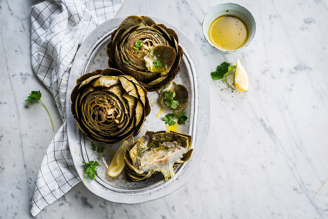 Artichokes with vinaigrette