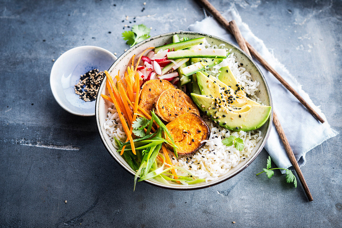 Vegetarian poke bowl