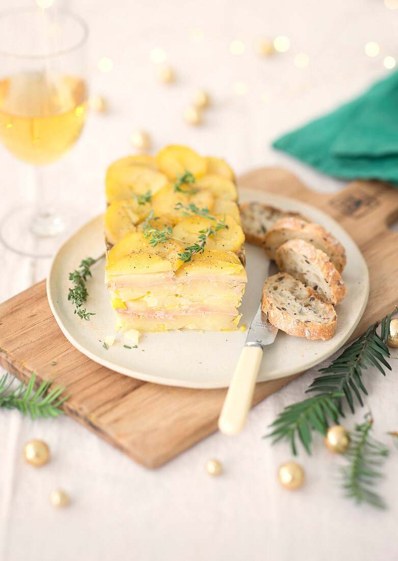 Christmas foie gras terrine with potatoes