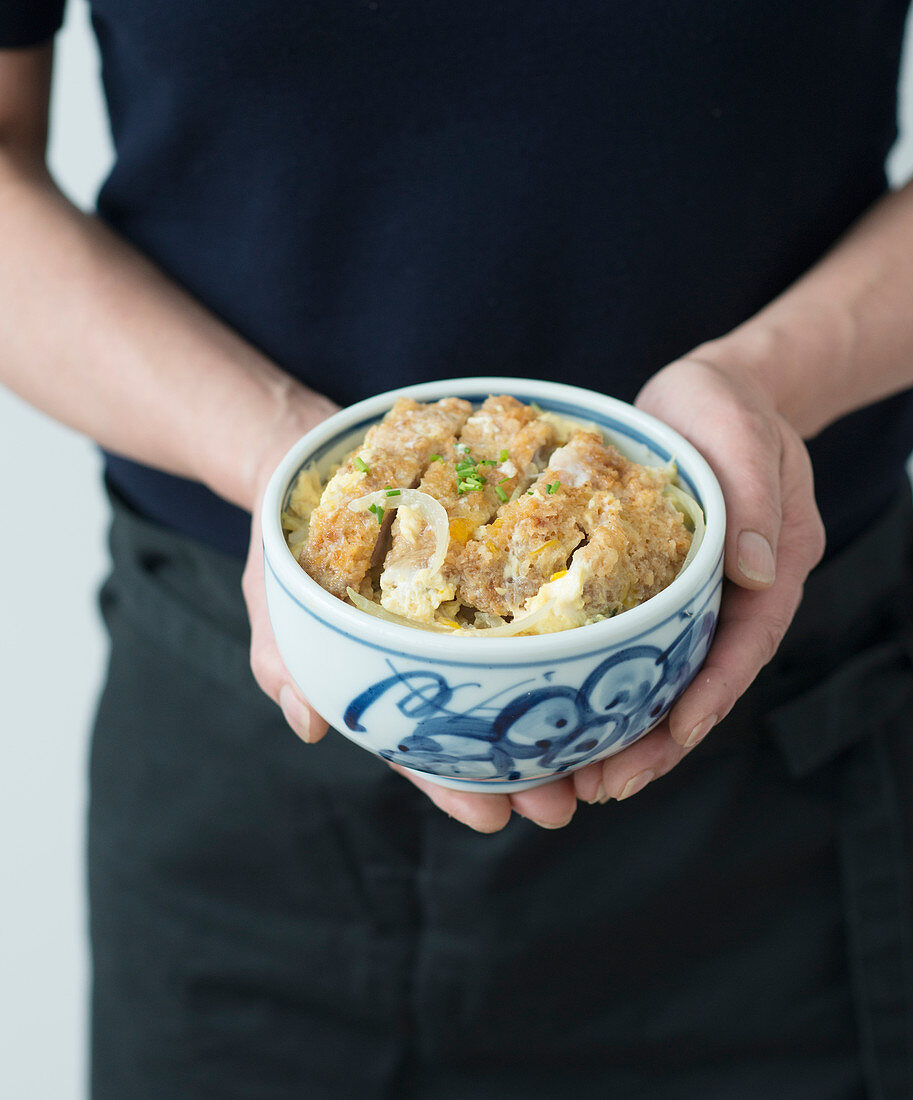 Katsudon (rice with egg and cutlets, Japan)