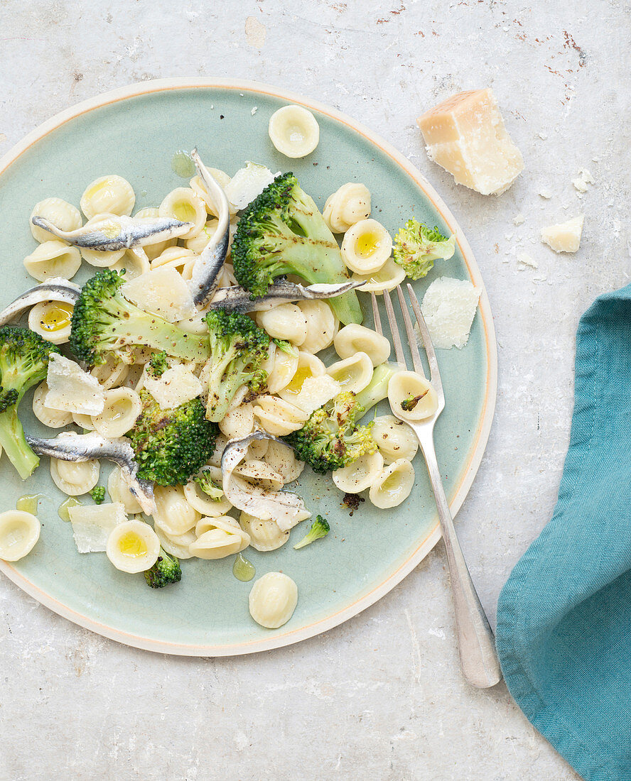 Orecchiette with broccoli and anchovy fillets