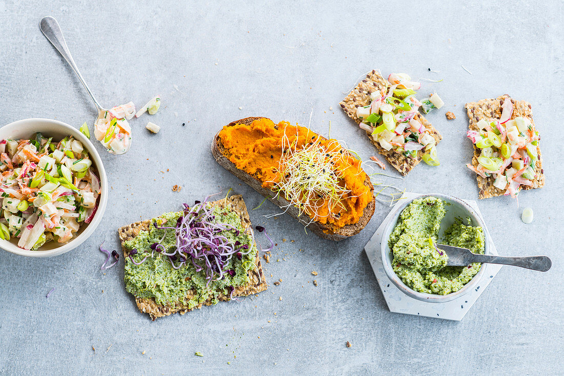 Vegetable butter spread and vegetable salad