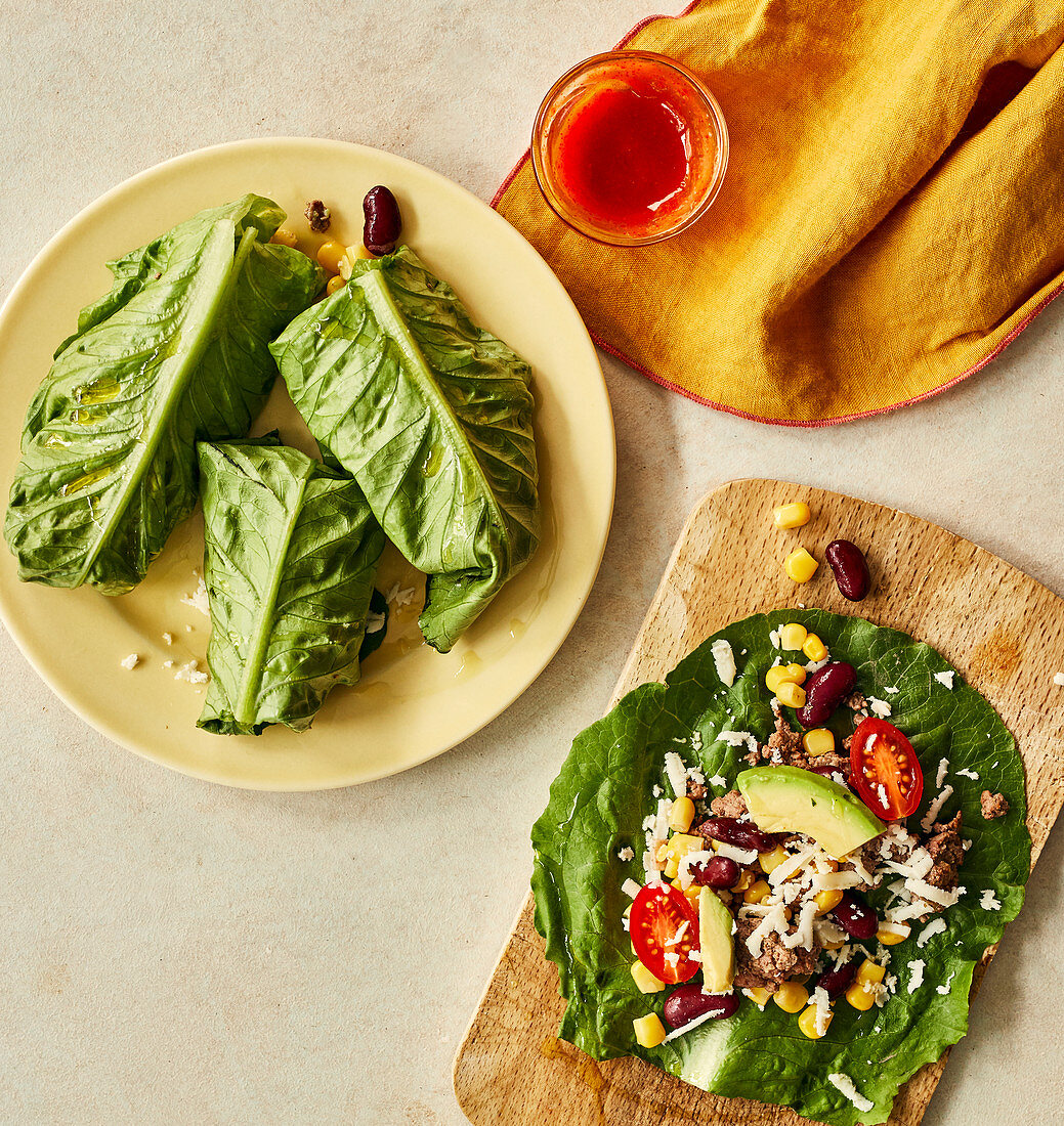 Chard burritos with vegetable filling