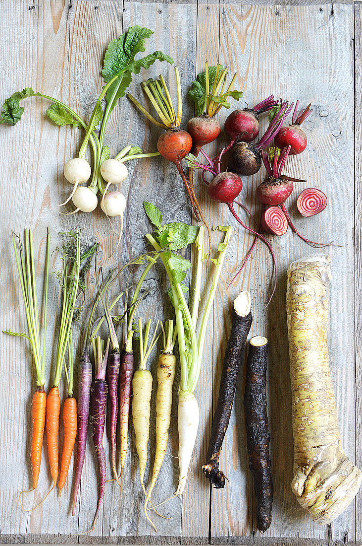 Assorted root vegetables