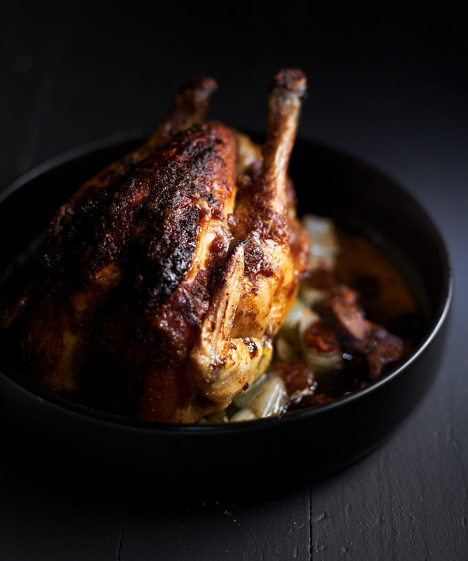 Roast chicken with gingerbread spice