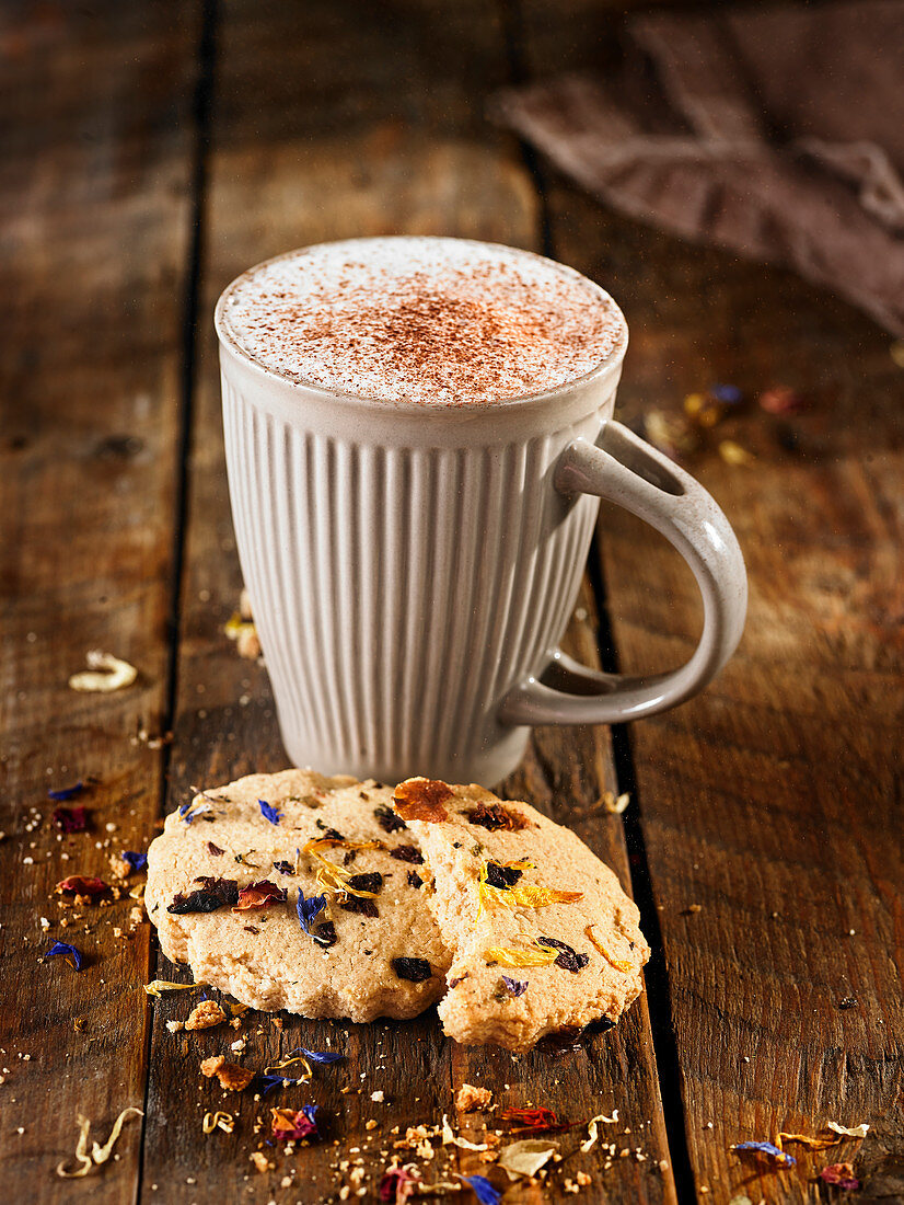 Gluten-free cookie and hot chocolate