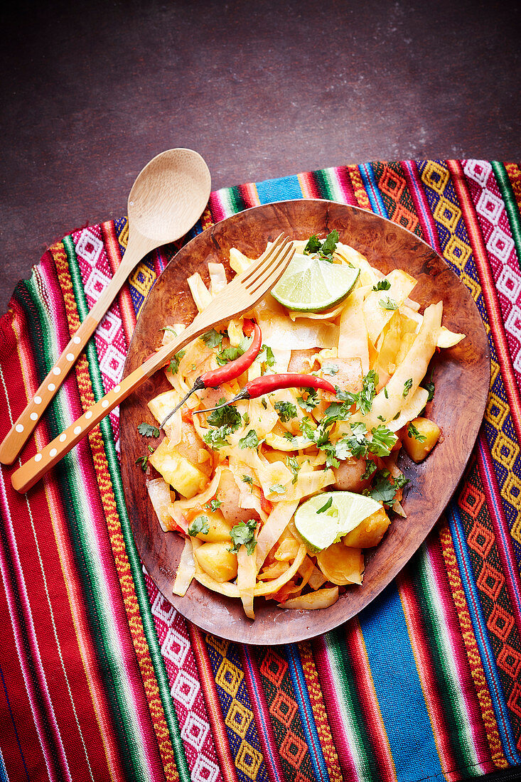 Krautsalat mit Kartoffeln, Limette und Chili (Bolivien)