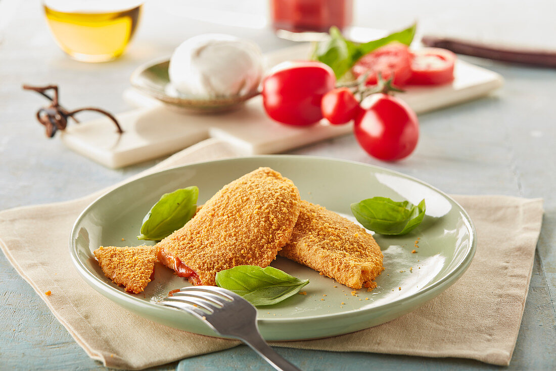 Panzerotti with tomato sauce and cheese (Italy)