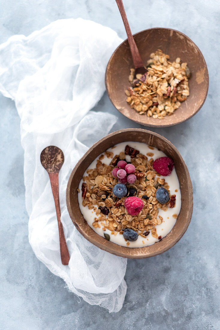 Müsli mit Joghurt und Beeren