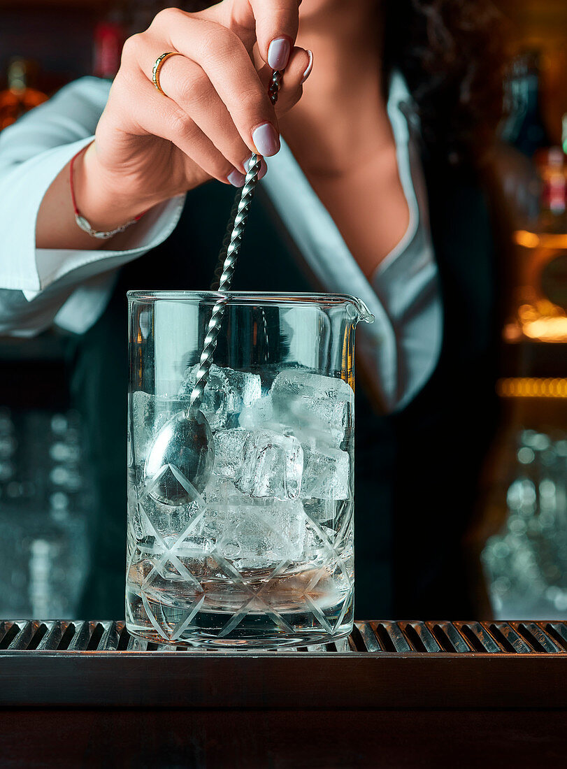 Bartender preparing a cocktail