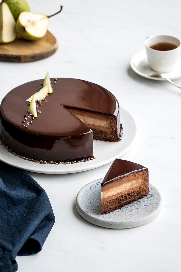 Pear and chocolate Entremet
