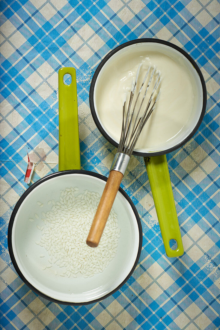 Yoghurt soup,mixing the ingredients