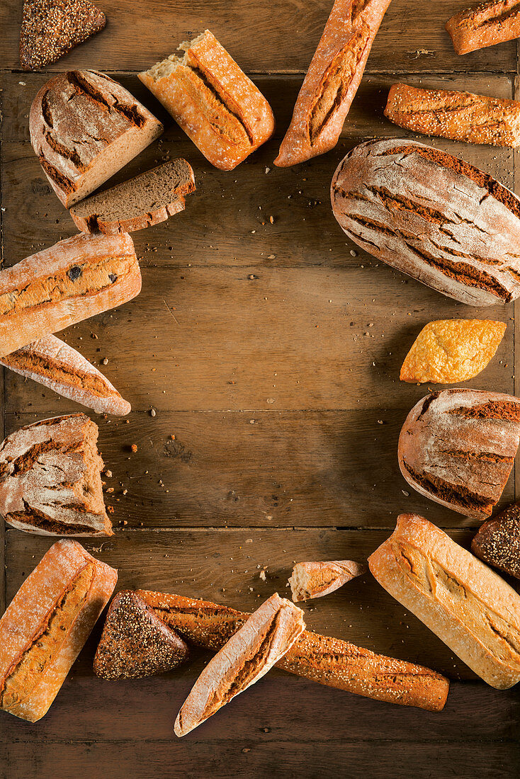 Rahmen aus verschiedenen Broten