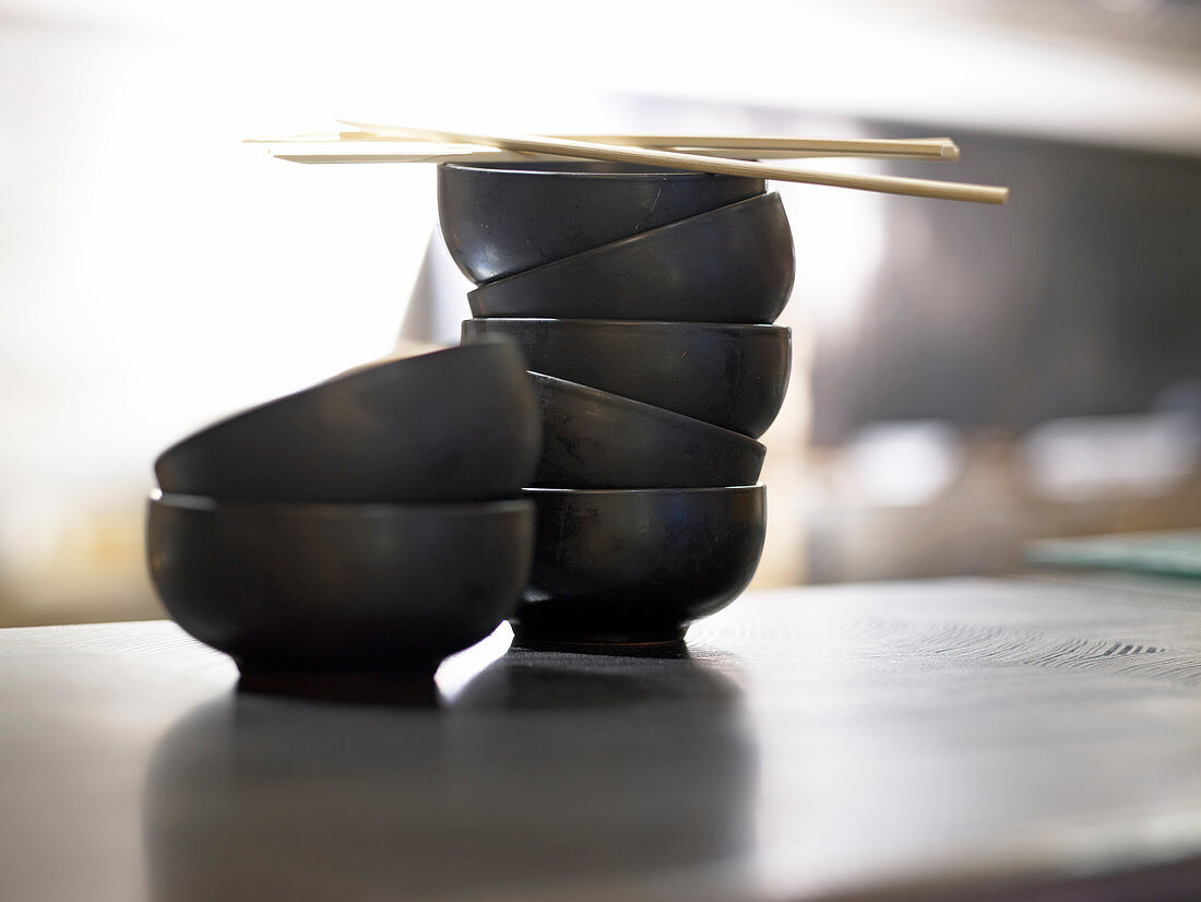 Asian bowls and chopsticks
