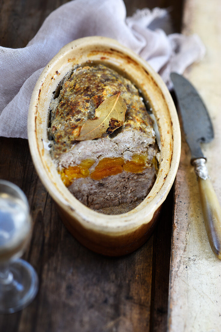 Pork terrine with apricots