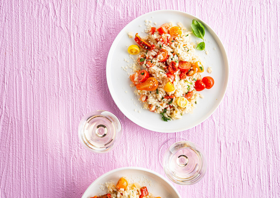 Cherry tomato and basil risotto