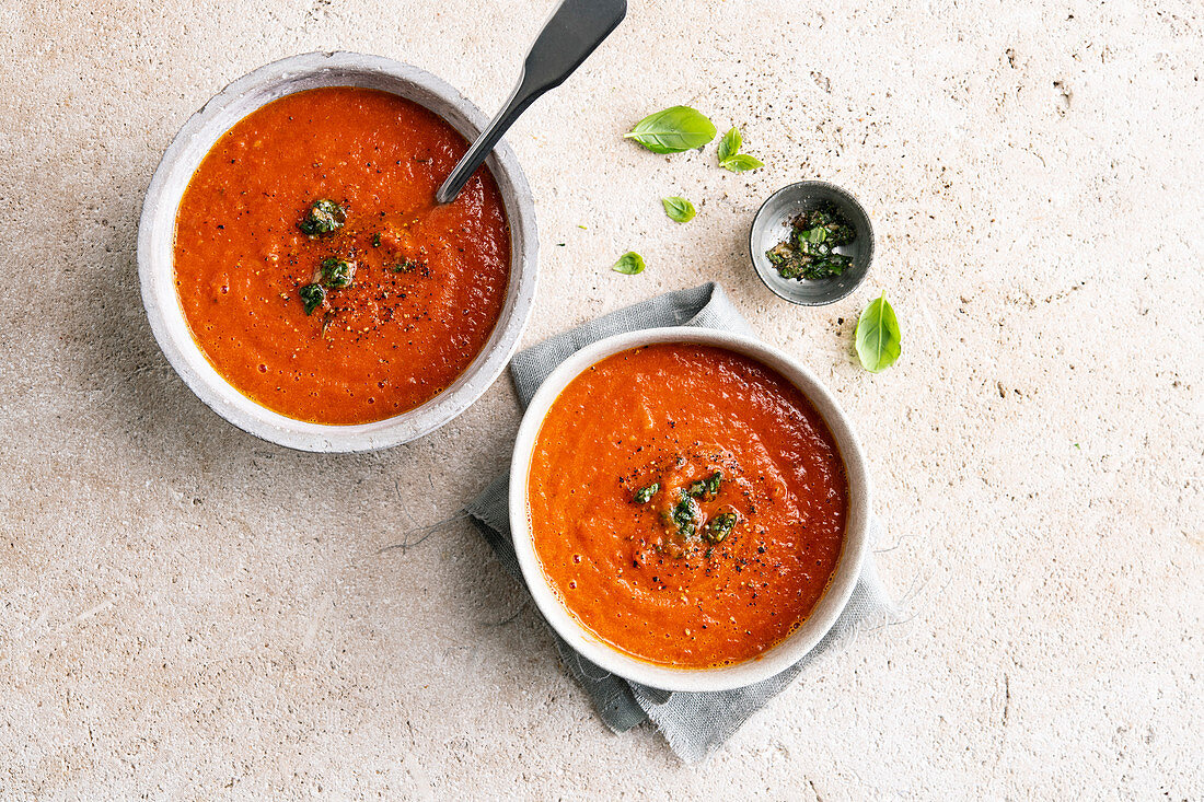 Tomato soup with basil