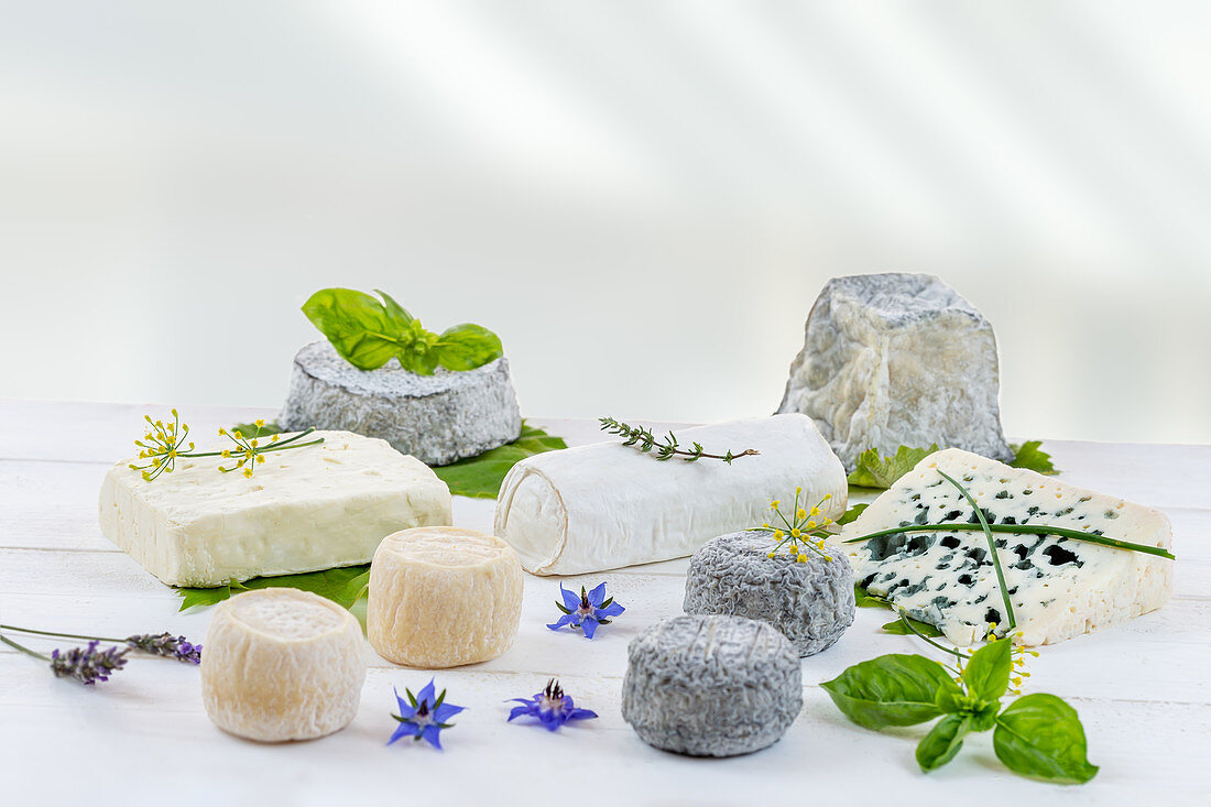 Assortment of goat's cheeses