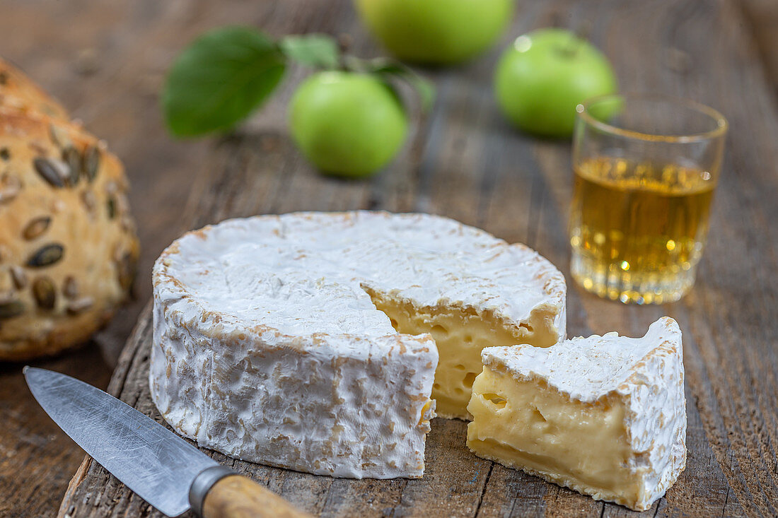 Camembert and a glass of cider