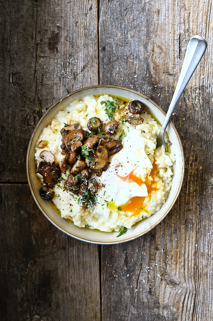 Creamy risotto with mushrooms