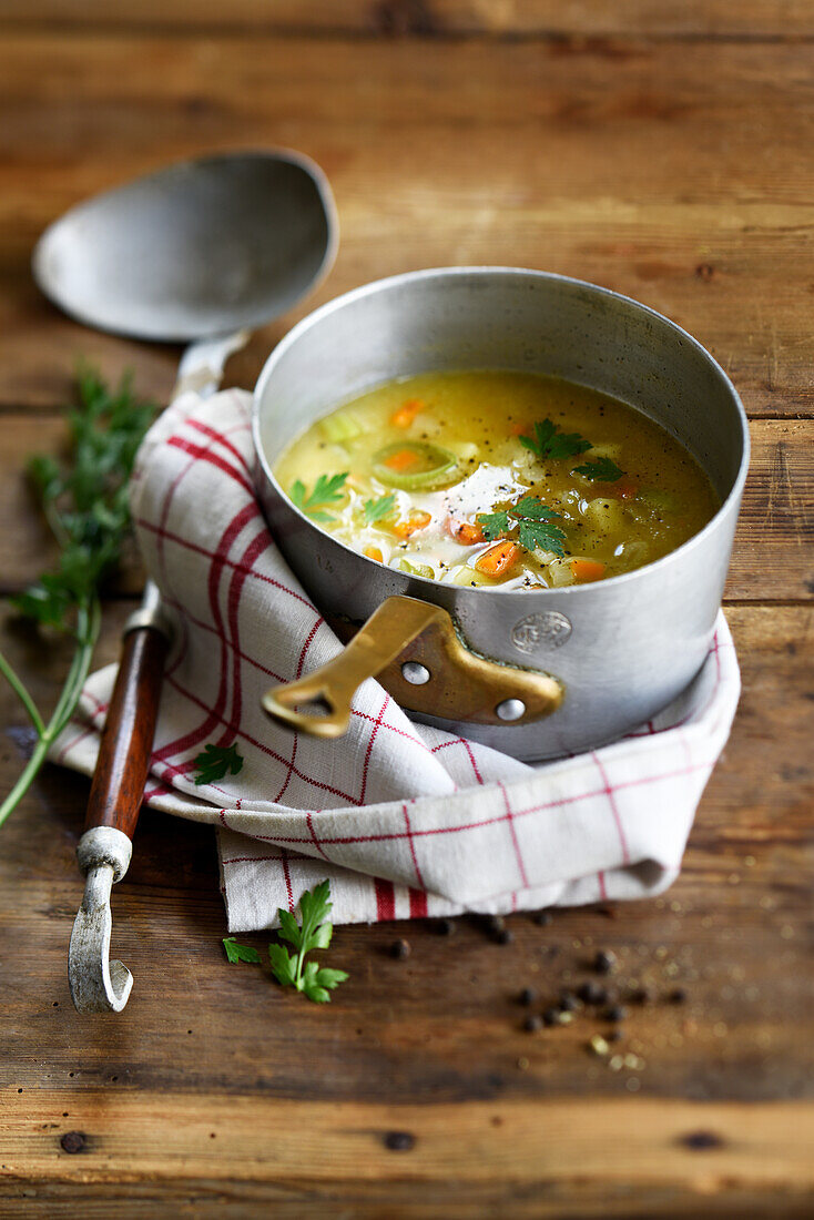 Vegetable stew with carrots, leek and potatoes